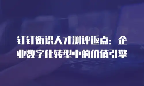 钉钉衡识人才测评返点：企业数字化转型中的价值引擎