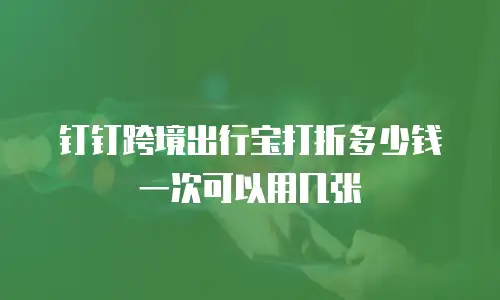钉钉跨境出行宝打折多少钱一次可以用几张