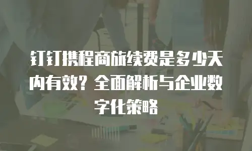 钉钉携程商旅续费是多少天内有效？全面解析与企业数字化策略