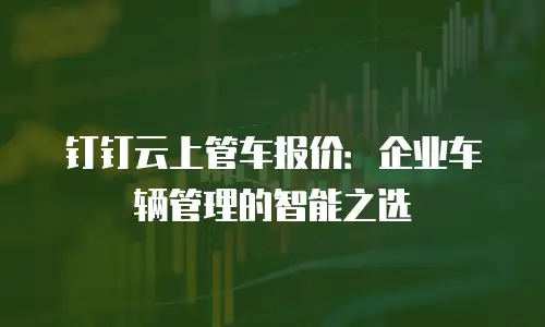 钉钉云上管车报价：企业车辆管理的智能之选