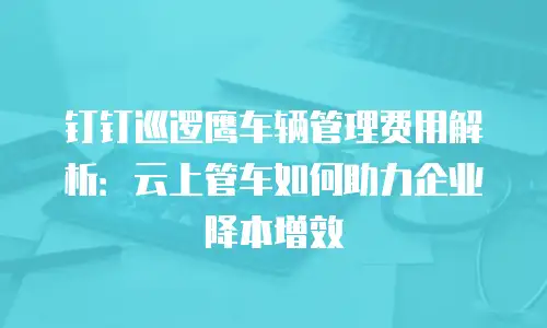 钉钉巡逻鹰车辆管理费用解析：云上管车如何助力企业降本增效