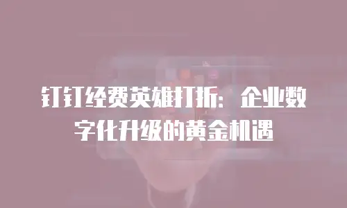 钉钉经费英雄打折：企业数字化升级的黄金机遇
