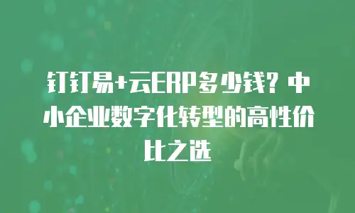 钉钉易+云ERP多少钱？中小企业数字化转型的高性价比之选