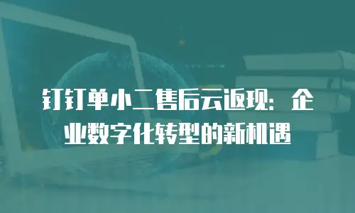 钉钉单小二售后云返现：企业数字化转型的新机遇