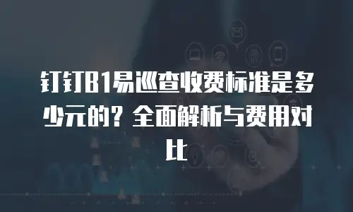 钉钉B1易巡查收费标准是多少元的？全面解析与费用对比