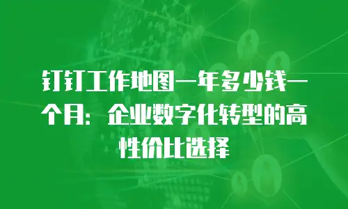 钉钉工作地图一年多少钱一个月：企业数字化转型的高性价比选择