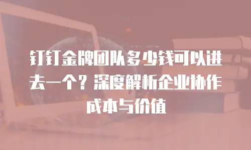 钉钉金牌团队多少钱可以进去一个？深度解析企业协作成本与价值