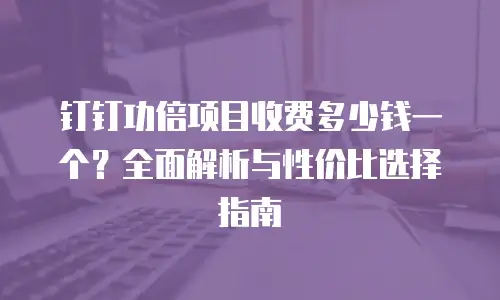钉钉功倍项目收费多少钱一个？全面解析与性价比选择指南