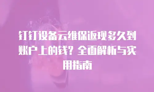 钉钉设备云维保返现多久到账户上的钱？全面解析与实用指南