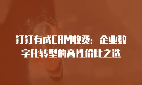 钉钉有成CRM收费：企业数字化转型的高性价比之选