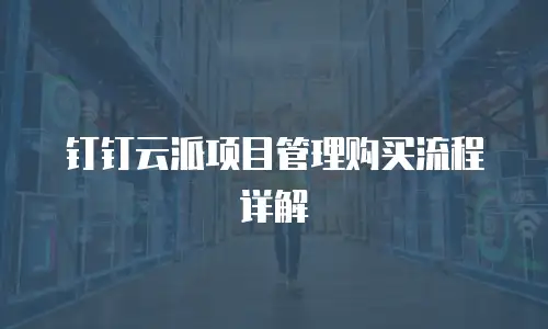 钉钉云派项目管理购买流程详解