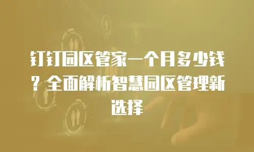钉钉园区管家一个月多少钱？全面解析智慧园区管理新选择