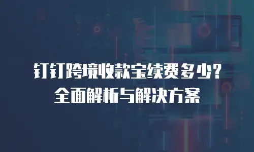 钉钉跨境收款宝续费多少？全面解析与解决方案