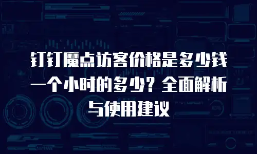 钉钉魔点访客价格是多少钱一个小时的多少？全面解析与使用建议