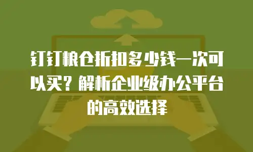 钉钉粮仓折扣多少钱一次可以买？解析企业级办公平台的高效选择