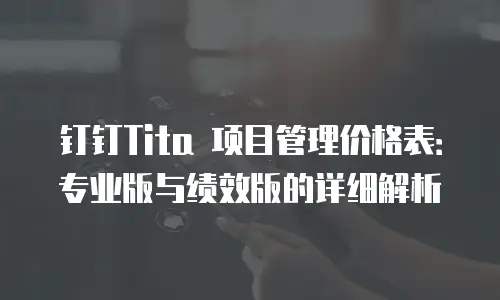 钉钉Tita 项目管理价格表：专业版与绩效版的详细解析