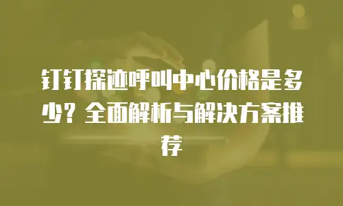 钉钉探迹呼叫中心价格是多少？全面解析与解决方案推荐