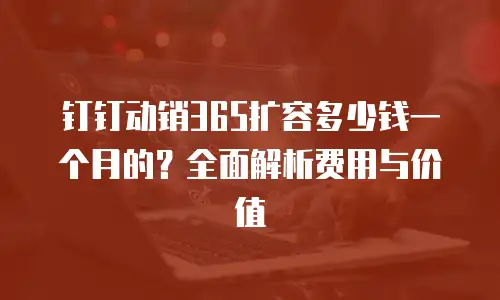 钉钉动销365扩容多少钱一个月的？全面解析费用与价值