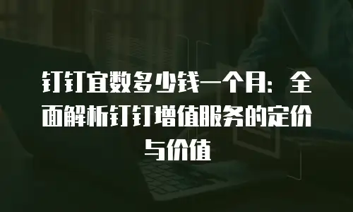 钉钉宜数多少钱一个月：全面解析钉钉增值服务的定价与价值
