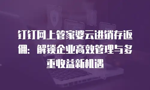 钉钉网上管家婆云进销存返佣：解锁企业高效管理与多重收益新机遇