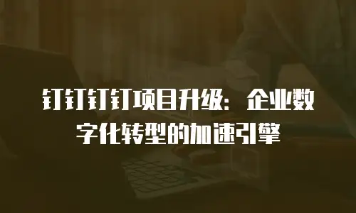 钉钉钉钉项目升级：企业数字化转型的加速引擎