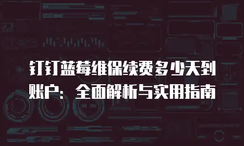 钉钉蓝莓维保续费多少天到账户：全面解析与实用指南
