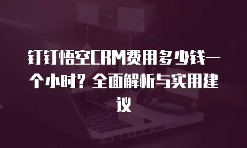 钉钉悟空CRM费用多少钱一个小时？全面解析与实用建议
