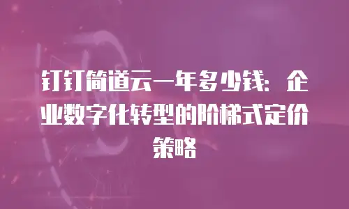 钉钉简道云一年多少钱：企业数字化转型的阶梯式定价策略