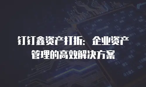 钉钉鑫资产打折：企业资产管理的高效解决方案