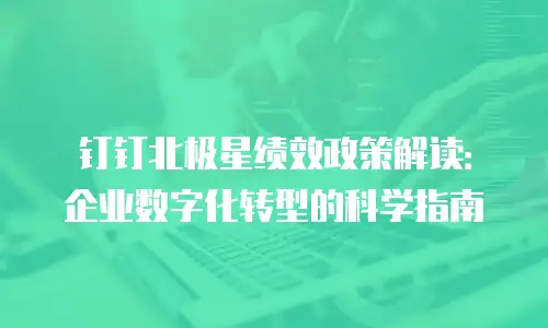 钉钉北极星绩效政策解读：企业数字化转型的科学指南