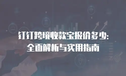 钉钉跨境收款宝报价多少：全面解析与实用指南