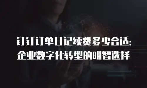 钉钉订单日记续费多少合适：企业数字化转型的明智选择