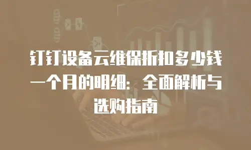 钉钉设备云维保折扣多少钱一个月的明细：全面解析与选购指南