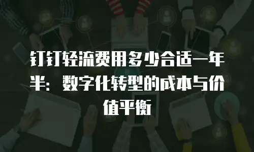 钉钉轻流费用多少合适一年半：数字化转型的成本与价值平衡