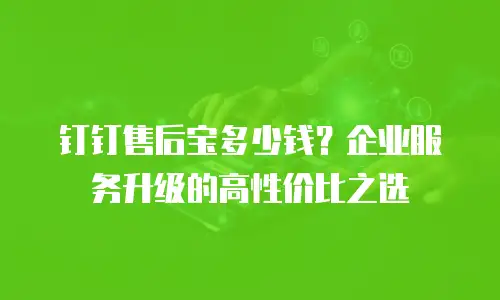 钉钉售后宝多少钱？企业服务升级的高性价比之选