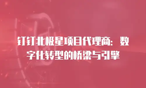 钉钉北极星项目代理商：数字化转型的桥梁与引擎