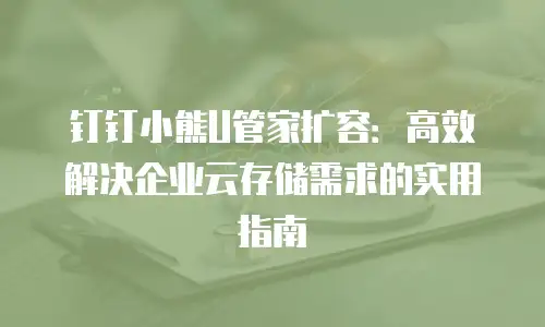 钉钉小熊U管家扩容：高效解决企业云存储需求的实用指南