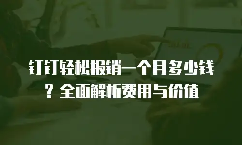 钉钉轻松报销一个月多少钱？全面解析费用与价值