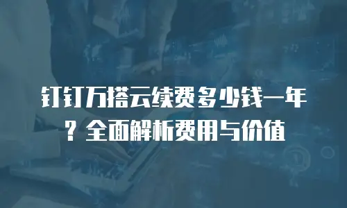 钉钉万搭云续费多少钱一年？全面解析费用与价值