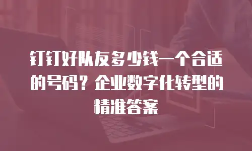 钉钉好队友多少钱一个合适的号码？企业数字化转型的精准答案