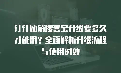 钉钉励销搜客宝升级要多久才能用？全面解析升级流程与使用时效