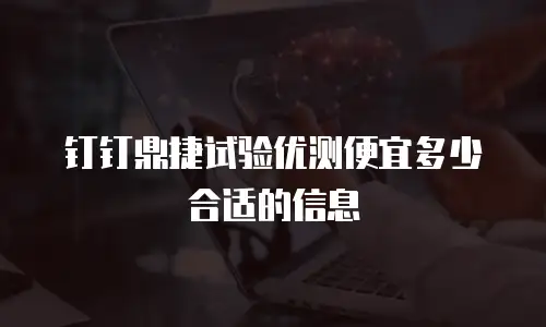 钉钉鼎捷试验优测便宜多少合适的信息