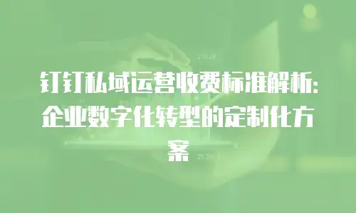 钉钉私域运营收费标准解析：企业数字化转型的定制化方案