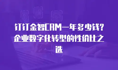 钉钉金智CRM一年多少钱？企业数字化转型的性价比之选