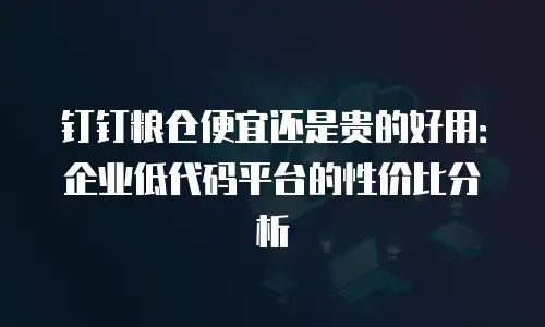 钉钉粮仓便宜还是贵的好用：企业低代码平台的性价比分析