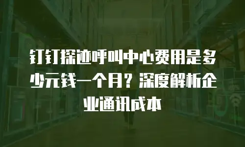 钉钉探迹呼叫中心费用是多少元钱一个月？深度解析企业通讯成本