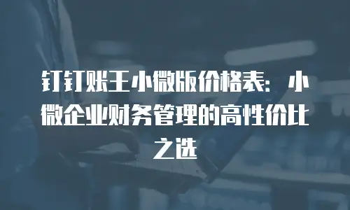 钉钉账王小微版价格表：小微企业财务管理的高性价比之选