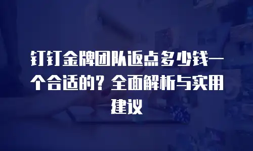 钉钉金牌团队返点多少钱一个合适的？全面解析与实用建议