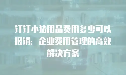 钉钉小猪用品费用多少可以报销：企业费用管理的高效解决方案