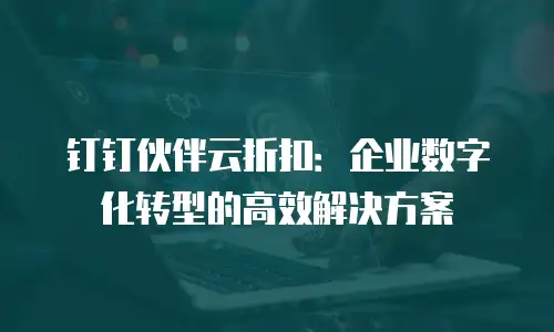 钉钉伙伴云折扣：企业数字化转型的高效解决方案